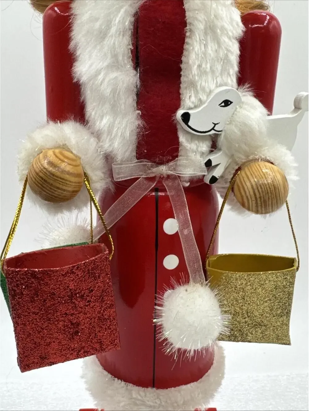 2012 Target 14” Shopping Girl Holding Bags White Dog Nutcracker Christmas
